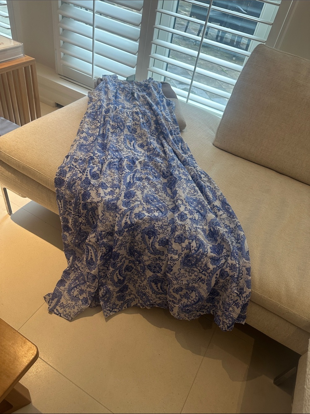 Blue Paisley Maxi Dress - Lightweight Women's Maxi Dress